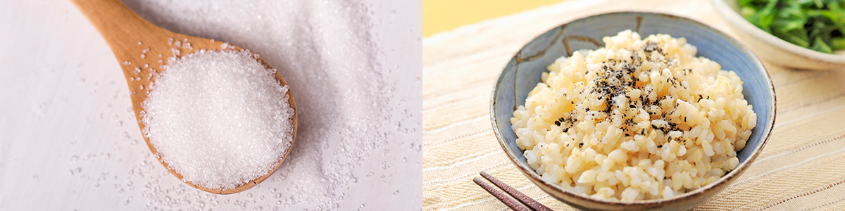 ご存知ですか?ごはんと砂糖、同じ糖質でもこんなに違う!